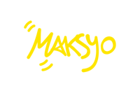 maksyo logo on a black background